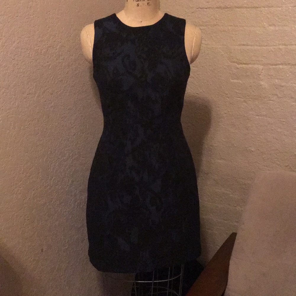 Blue and black dress